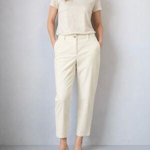 J. Jill Women’s Soft Cream Straight-Leg Stretch Chino Pants Sz 12 Career Neutral